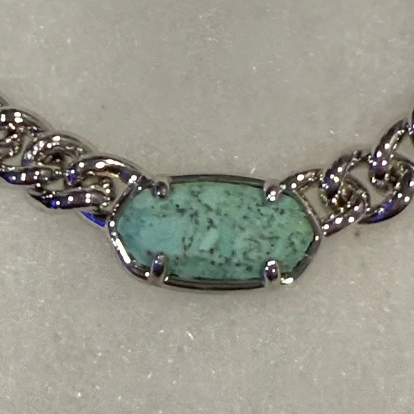 Host Pick 8/22/25! NWT Kendra Scott Silver Grier Pendant Necklace in Sea Green - Picture 5 of 9